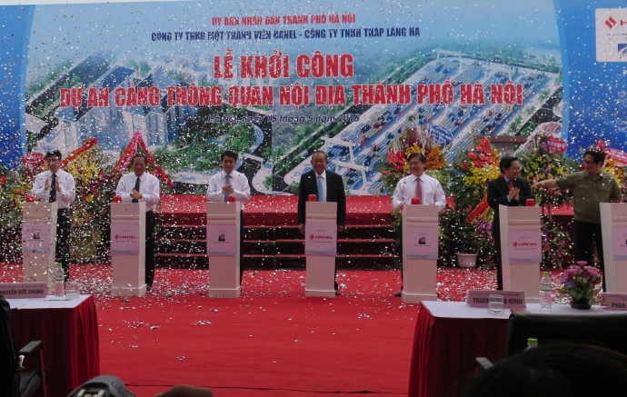 Khởi công Cảng cạn thông quan hàng xuất nhập khẩu lớn nhất Hà Nội